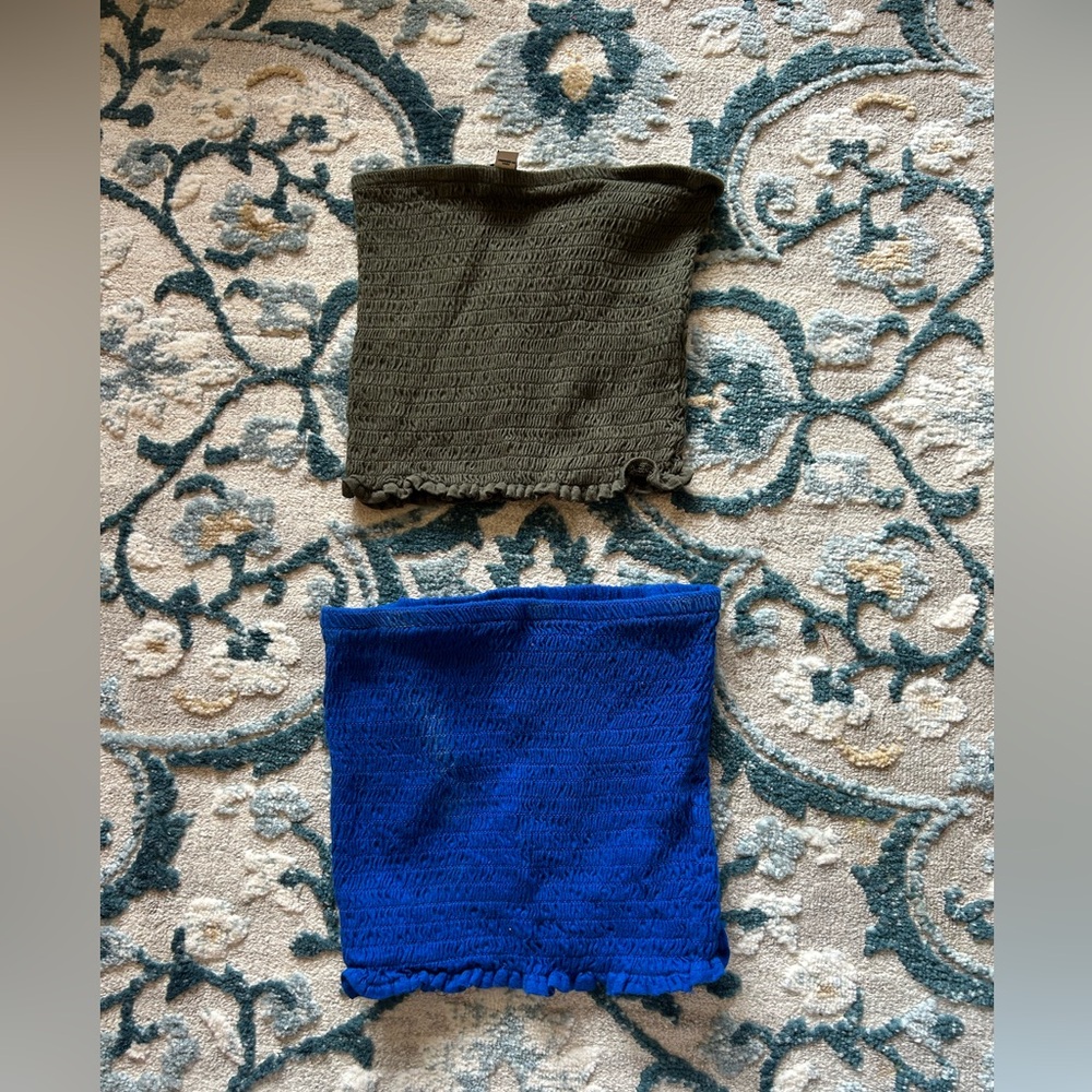 Express tube tops green & blue both size XS